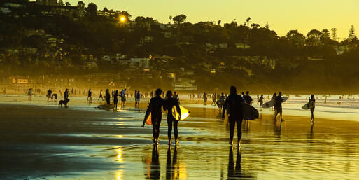 Surfer am Strand von La Jolla Shore, San Diego, Kalifornien © Sebastien Burel / Shutterstock.com