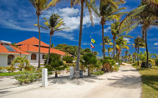 Villa an der Palmenküste von St. Vincent und die Grenadinen, Karibik © Pawel Kazmierczak / shutterstock.com