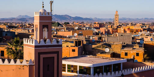 Blick auf Marrakesch mit historischer Stadtmauer © Jelle vd Wolf  / Shutterstock.com