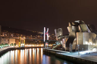 Das Guggenheim Museum in Bilbao bei Nacht © A.B.G. / Shutterstock.com