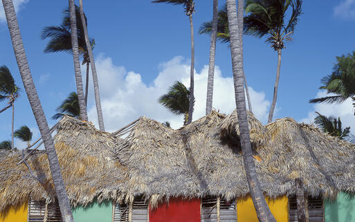 Bunte Häuser am Strand der Dominikanischen Republik © Radovan / Shutterstock.com