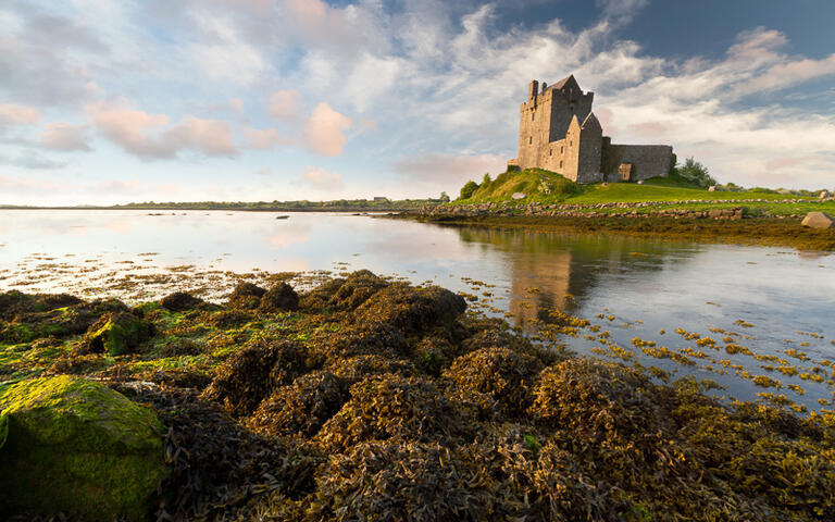 Das Schloss Dunguaire bei Sonnenaufgang, Irland © Patryk Kosmider / Shutterstock.com