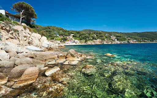 Die kleine Küstenstadt Forno in der Biodola Bay, Insel Elba, Italien © Luciano Mortula  / Shutterstock.com